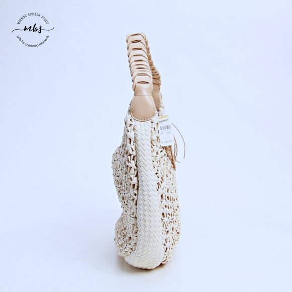 NWT Talbots Straw Shoulder Bag Beige - Picture 3 of 14